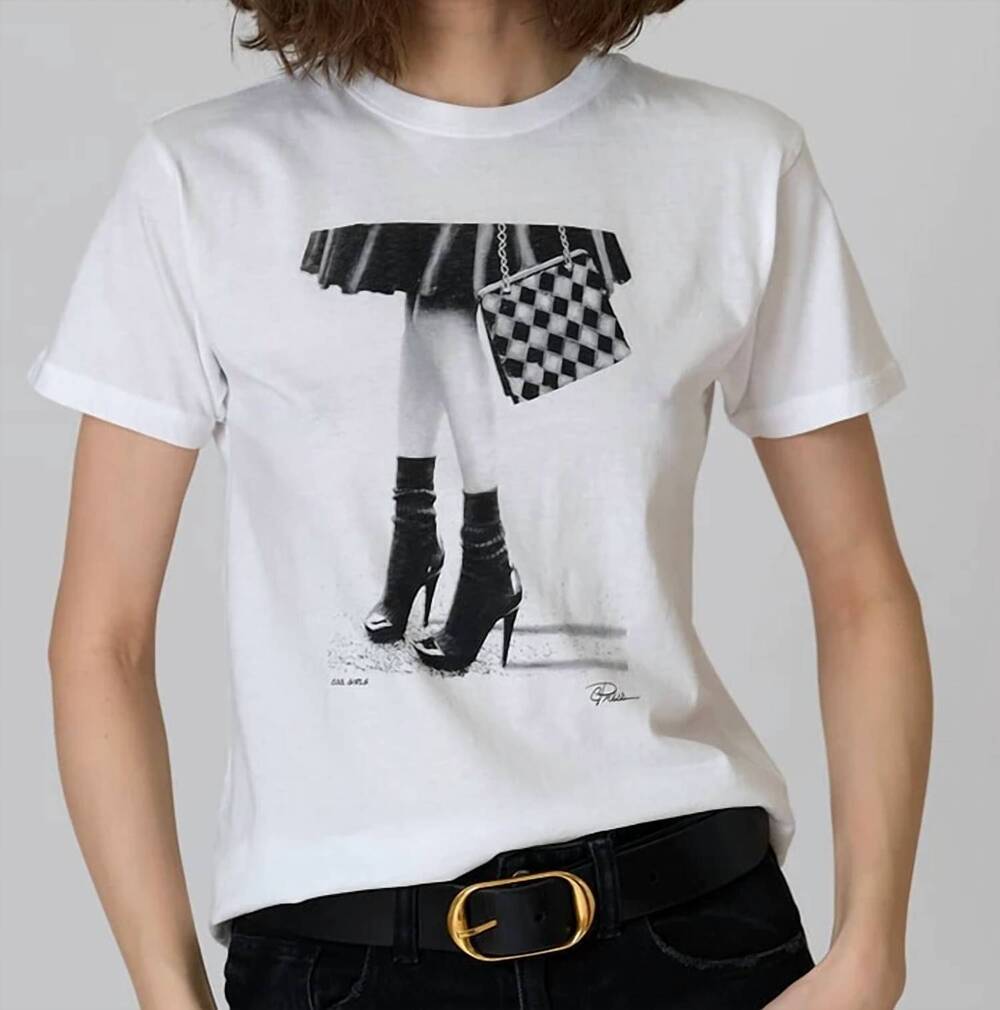 NEW CPRESS STUDIO cool girls short sleeve tee in white